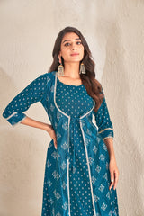 Women Foli Print Cotton Kurtis