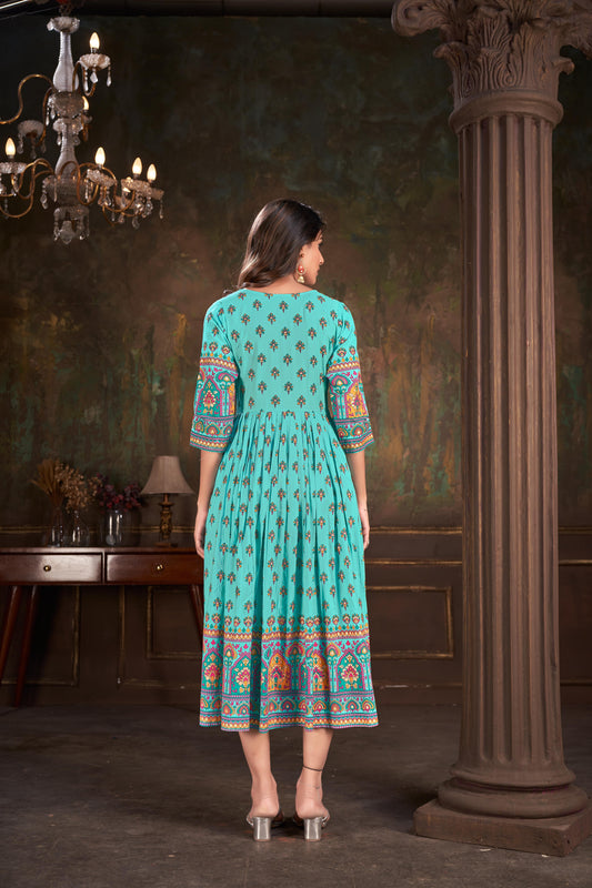 Women Foli Printed Cotton Kurtis