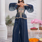 Premium Shimmer Georgette & Fancy Fabric Embroidery & Hand Work Fancy Crop Top/Sharara & Choli