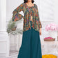 Premium Shimmer Georgette & Fancy Fabric Embroidery & Hand Work Fancy Crop Top/Sharara & Choli