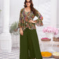 Premium Shimmer Georgette & Fancy Fabric Embroidery & Hand Work Fancy Crop Top/Sharara & Choli