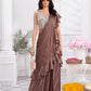 Premium Satin Silk  & Fancy Fabric Embroidery & Hand WorkFancy Drape Saree / & Choli