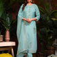 Premium Natural Viscose Jacquard Butti And Hand Work Salwar/Kameez/Dupatta/3 Pcs Set