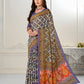 Premium Natural Silk High Definition Jacquard Zari Digital Printed Blouse With Saree - jivora