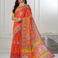 Premium Natural Silk High Definition Jacquard Zari Digital Printed Blouse With Saree - jivora