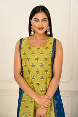 2 Layered Inner Cotton And Outward Jacket Chanderi Kurti - jivora