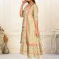 Pista Green Cotton Handprint Kurtis with Light Embroidery - jivora