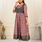 Violet Cotton Handprint Embroidered Kurtis - jivora