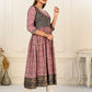 Violet Cotton Handprint Embroidered Kurtis - jivora