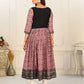 Violet Cotton Handprint Embroidered Kurtis - jivora