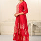 Elegant Cotton Handprint Red Embroidery Kurtis - jivora