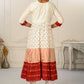 Enhance Your Style with Cotton Handprint Cream & Red Light Embroidery Kurtis - jivora