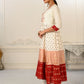 Enhance Your Style with Cotton Handprint Cream & Red Light Embroidery Kurtis - jivora