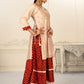 Cream Double layered Cotton with Handfoil Print Kurtis - jivora