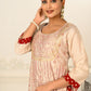 Cream Double layered Cotton with Handfoil Print Kurtis - jivora