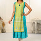 2 Layered Inner Cotton And Outward Jacket Chanderi Kurti - jivora