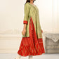 Light Cream Double layered Cotton with Handfoil Print Kurtis - jivora