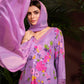 Premium Pure Muslin Fabric Santoon Bottom Chiffon  Dupatta Digital Print With Hand Work/ Neck & Daman Embroidery Lace Work  Salwar Kameez Dupatta 3 Pcs Set