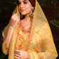 Premium Organza With Digital Print Pure Muslin Inner Santoon Bootom Oraganza Dupatta Embroidery and Sequins Daman & Neck Work With Hand Work Salwar Kameez Dupatta 3 Pcs Set