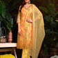 Premium Organza With Digital Print Pure Muslin Inner Santoon Bootom Oraganza Dupatta Embroidery and Sequins Daman & Neck Work With Hand Work Salwar Kameez Dupatta 3 Pcs Set