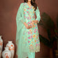 Premium Organza With Digital Print Pure Muslin Inner Santoon Bootom Oraganza Dupatta Embroidery and Sequins Daman & Neck Work With Hand Work Salwar Kameez Dupatta 3 Pcs Set