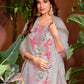 Premium Organza With Digital Print Pure Muslin Inner Santoon Bootom Oraganza Dupatta Embroidery and Sequins Daman & Neck Work With Hand Work Salwar Kameez Dupatta 3 Pcs Set