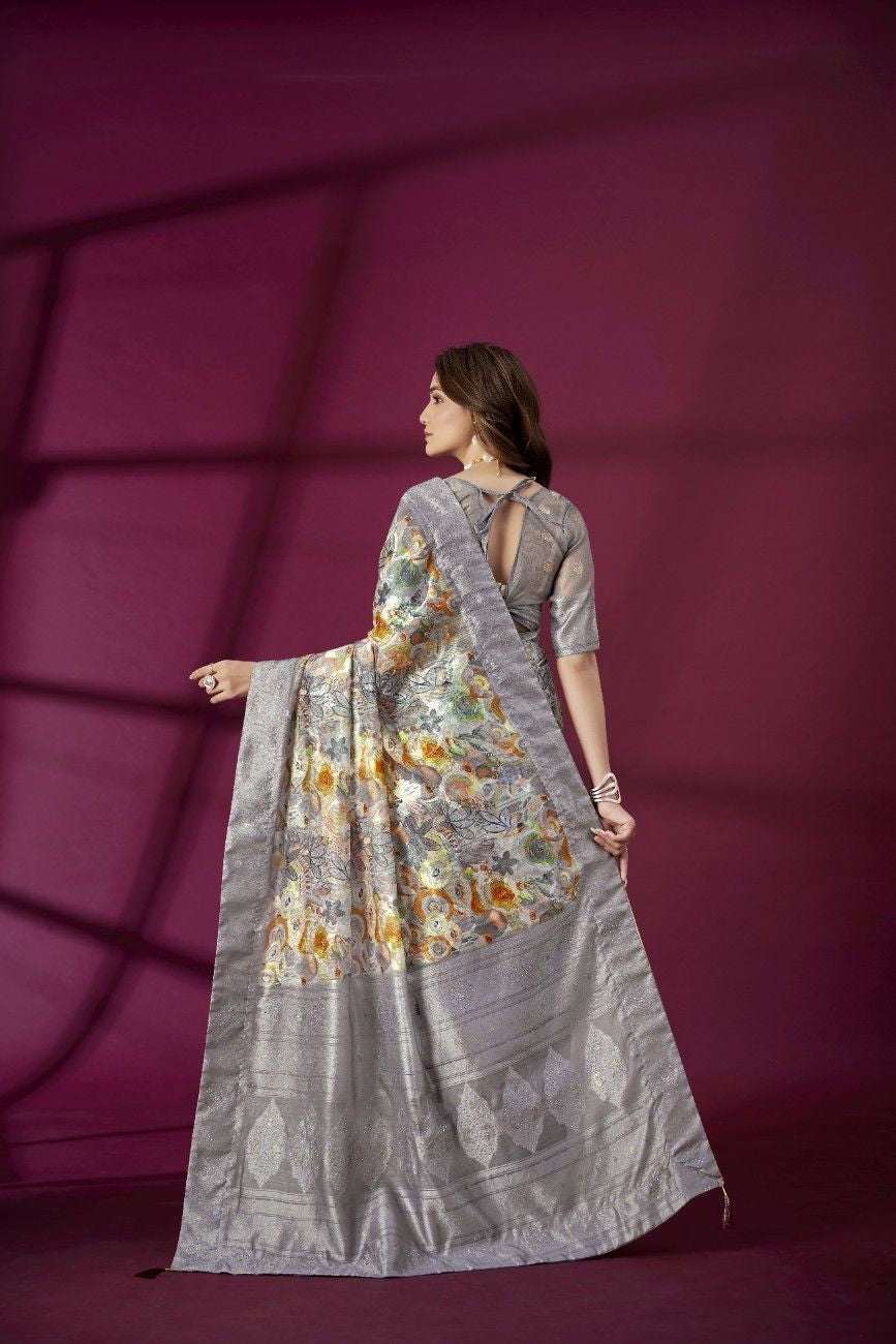 Pastel Peach Banarasi Silk Saree with Gold Zari – Graceful & Effortlessly Elegant