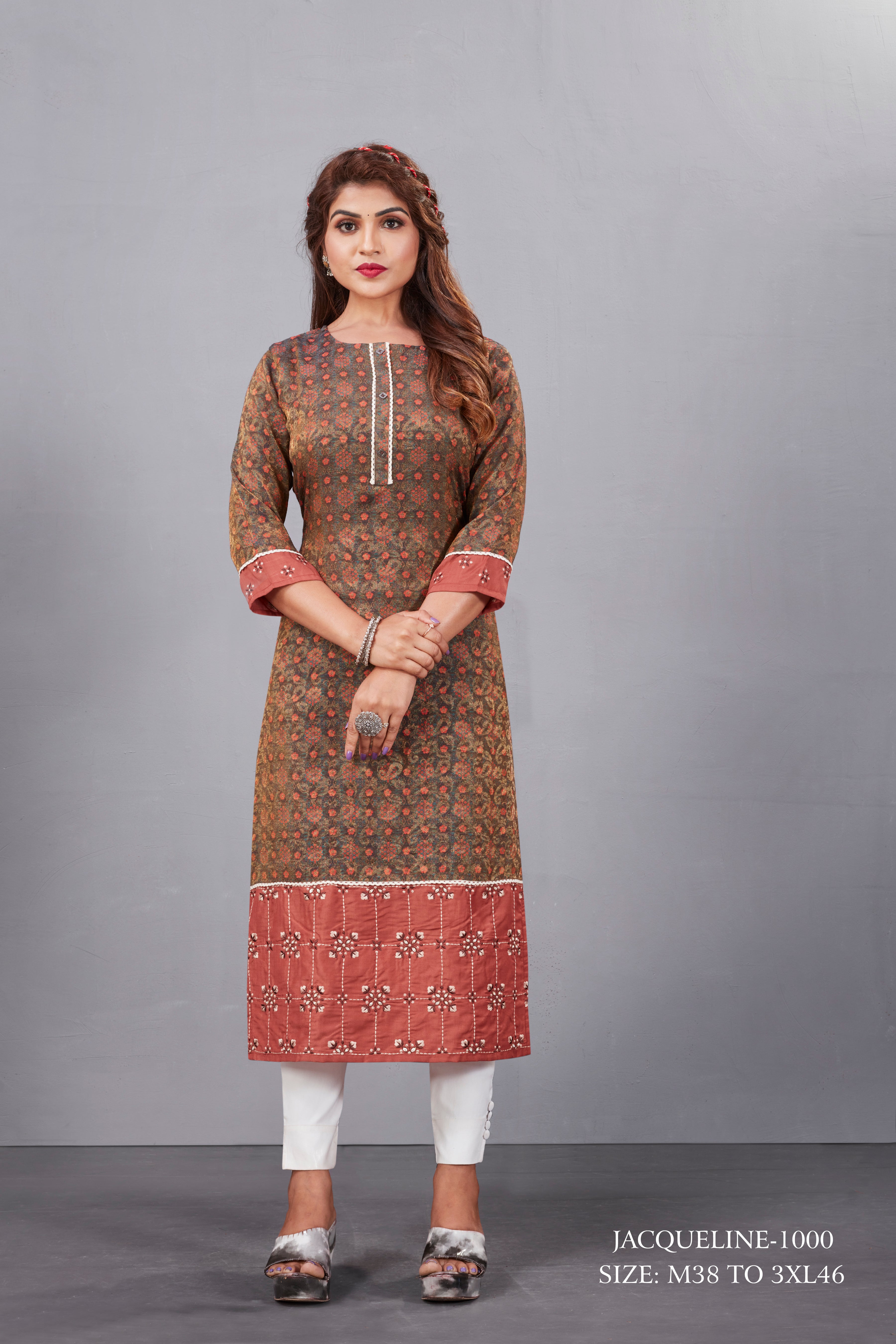 Natural Silk High Definition Digital Printed Kurtis With Subtle Jacquard Weaves Kurti - jivora