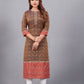 Natural Silk High Definition Digital Printed Kurtis With Subtle Jacquard Weaves Kurti - jivora