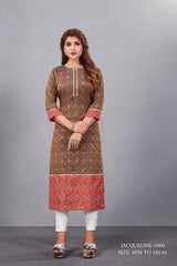 Natural Silk High Definition Digital Printed Kurtis With Subtle Jacquard Weaves Kurti - jivora