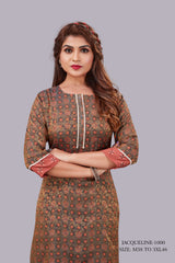 Natural Silk High Definition Digital Printed Kurtis With Subtle Jacquard Weaves Kurti - jivora