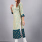 Natural Silk High Definition Digital Printed Kurtis With Subtle Jacquard Weaves Tissue Organza Kurti - jivora