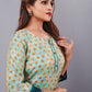 Natural Silk High Definition Digital Printed Kurtis With Subtle Jacquard Weaves Tissue Organza Kurti - jivora