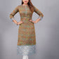 Natural Silk High Definition Digital Printed Kurtis With Subtle Jacquard Weaves Tissue Organza Kurti - jivora