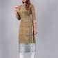 Natural Silk High Definition Digital Printed Kurtis With Subtle Jacquard Weaves Tissue Organza Kurti - jivora