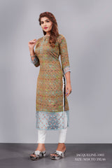 Natural Silk High Definition Digital Printed Kurtis With Subtle Jacquard Weaves Tissue Organza Kurti - jivora