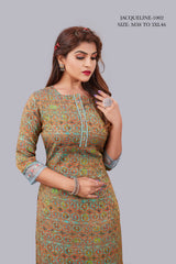 Natural Silk High Definition Digital Printed Kurtis With Subtle Jacquard Weaves Tissue Organza Kurti - jivora