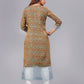 Natural Silk High Definition Digital Printed Kurtis With Subtle Jacquard Weaves Tissue Organza Kurti - jivora
