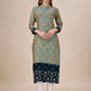 Natural Silk High Definition Digital Printed Kurtis With Subtle Jacquard Weaves Tissue Organza Kurti - jivora