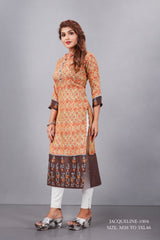 Natural Silk High Definition Digital Printed Kurtis With Subtle Jacquard Weaves Tissue Organza Kurti - jivora