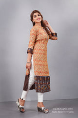 Natural Silk High Definition Digital Printed Kurtis With Subtle Jacquard Weaves Tissue Organza Kurti - jivora