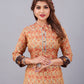 Natural Silk High Definition Digital Printed Kurtis With Subtle Jacquard Weaves Tissue Organza Kurti - jivora