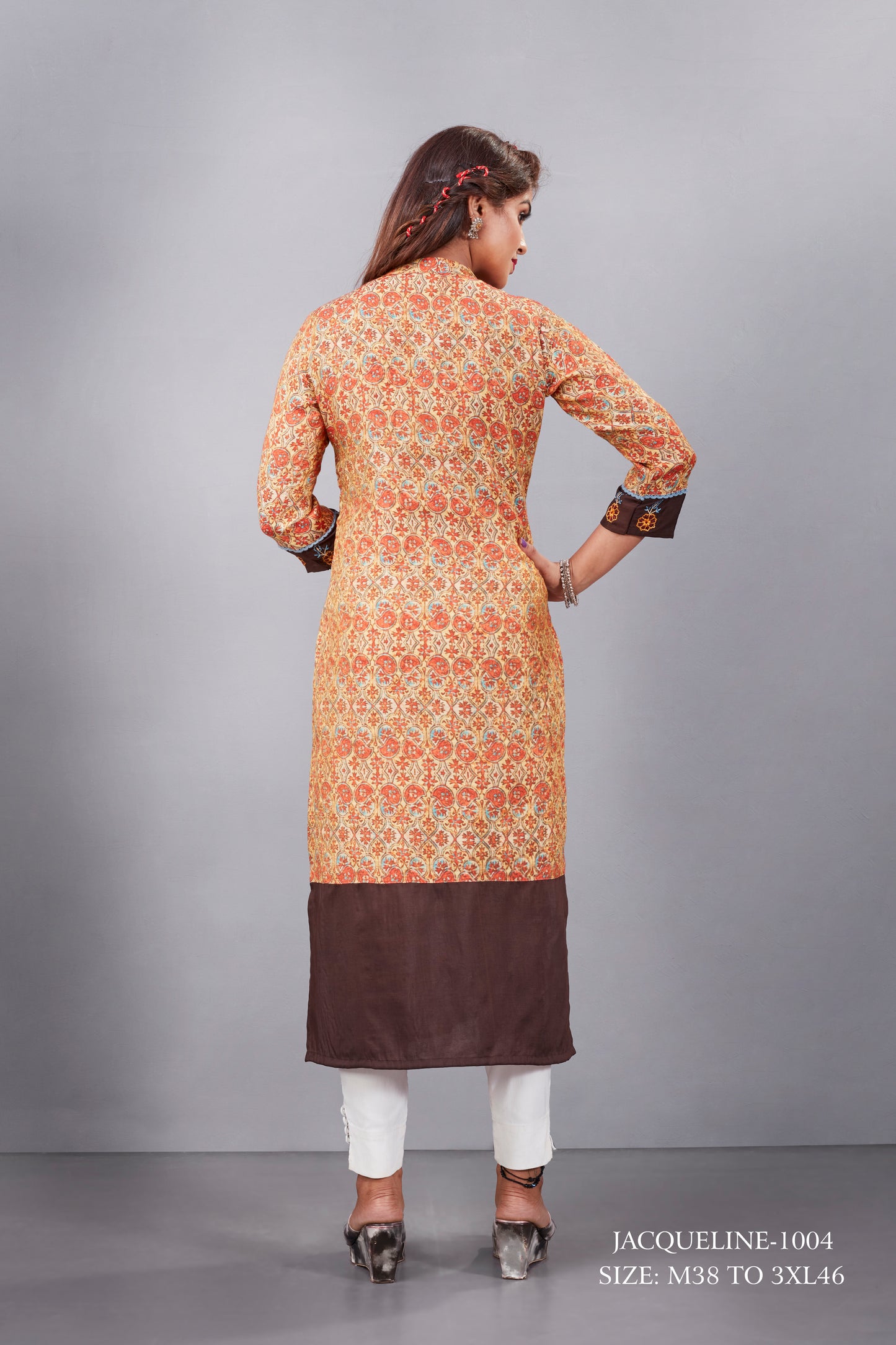 Natural Silk High Definition Digital Printed Kurtis With Subtle Jacquard Weaves Tissue Organza Kurti - jivora