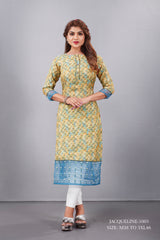 Natural Silk High Definition Digital Printed Kurtis With Subtle Jacquard Weaves Tissue Organza Kurti - jivora