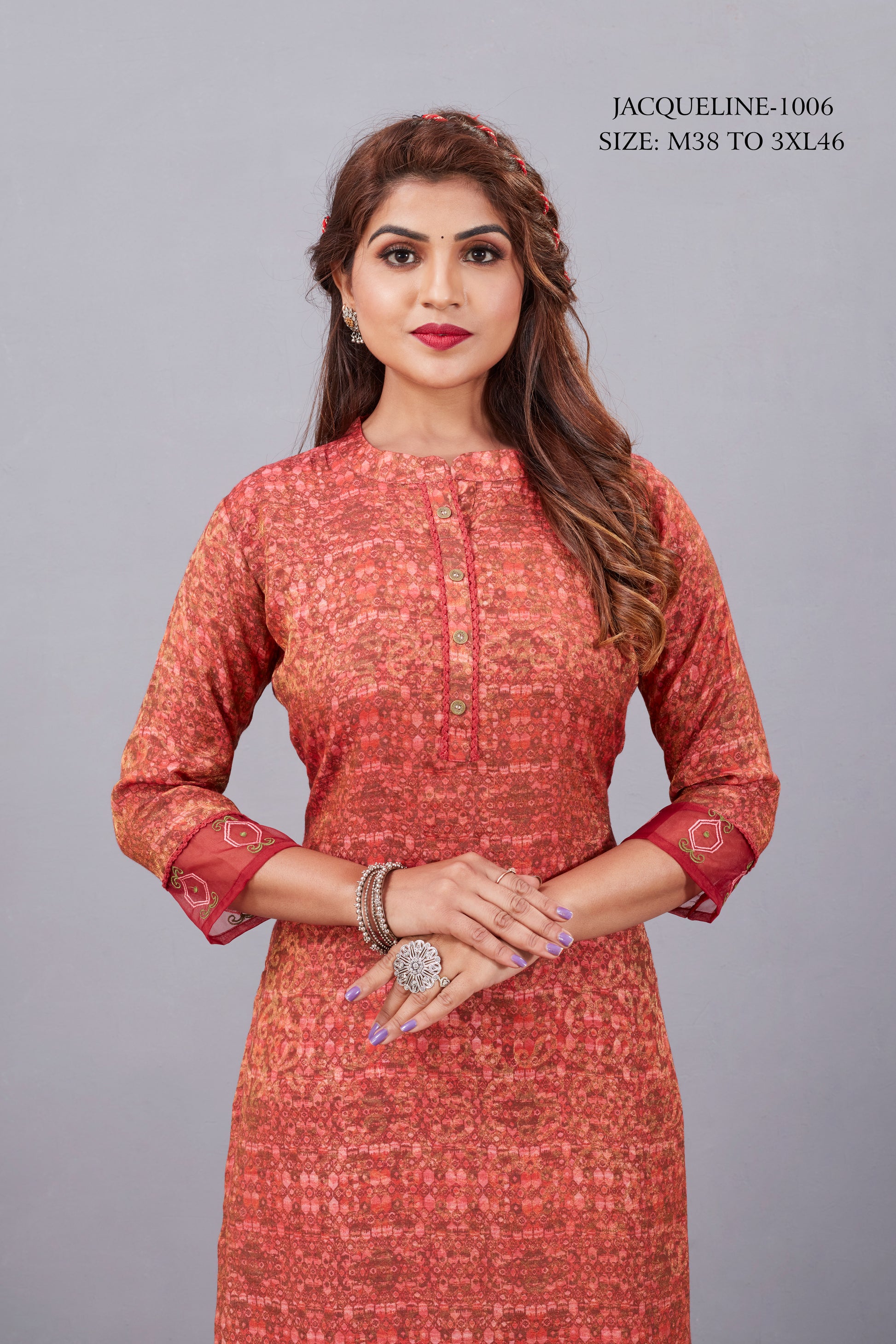 Natural Silk High Definition Digital Printed Kurtis With Subtle Jacquard Weaves Tissue Organza Kurti - jivora