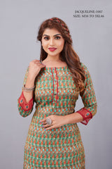 Natural Silk High Definition Digital Printed Kurtis With Subtle Jacquard Weaves Tissue Organza Kurti - jivora