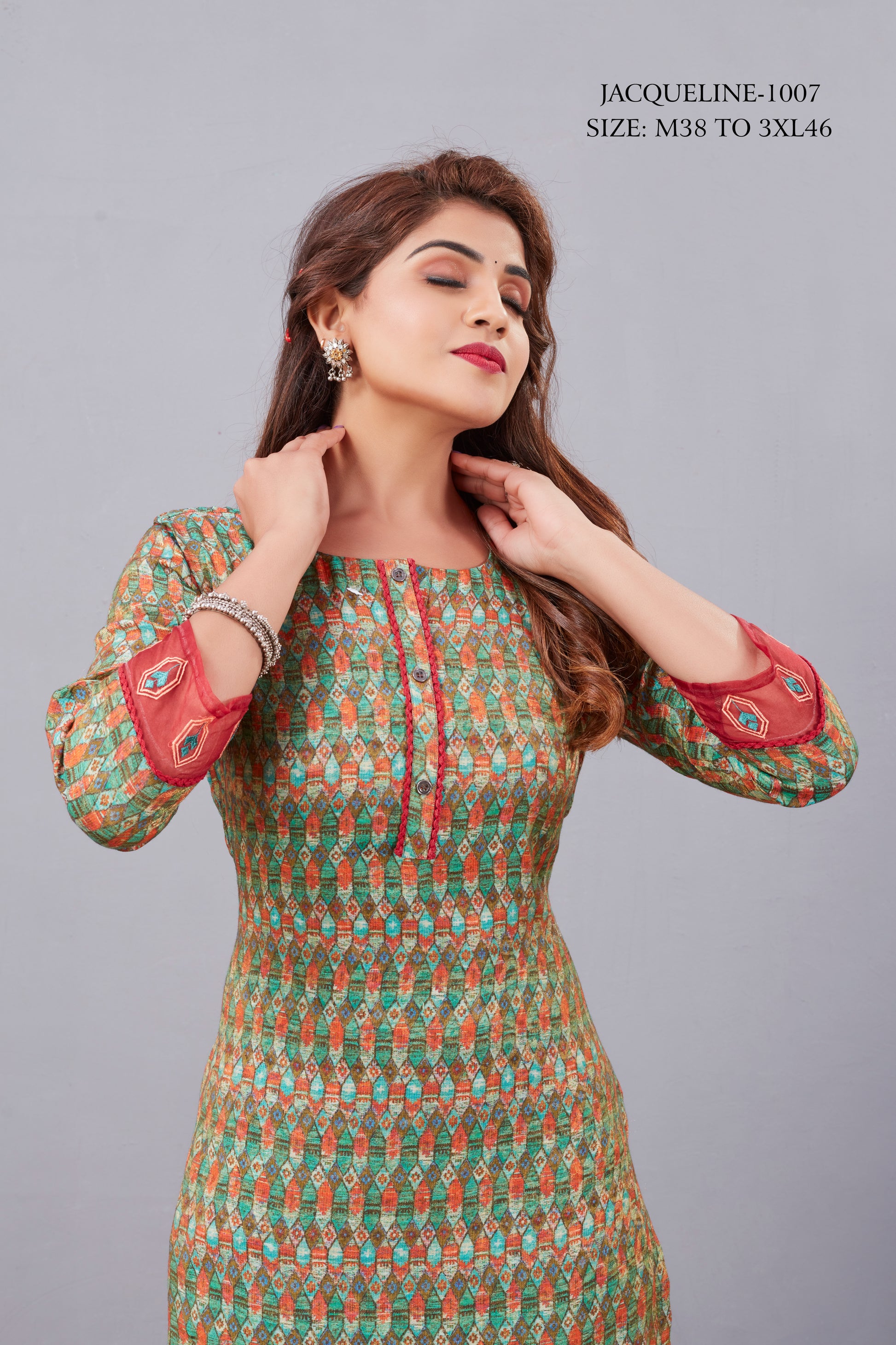Natural Silk High Definition Digital Printed Kurtis With Subtle Jacquard Weaves Tissue Organza Kurti - jivora