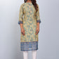 Natural Silk High Definition Digital Printed Kurtis With Subtle Jacquard Weaves Tissue Organza Kurti - jivora