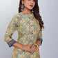 Natural Silk High Definition Digital Printed Kurtis With Subtle Jacquard Weaves Tissue Organza Kurti - jivora