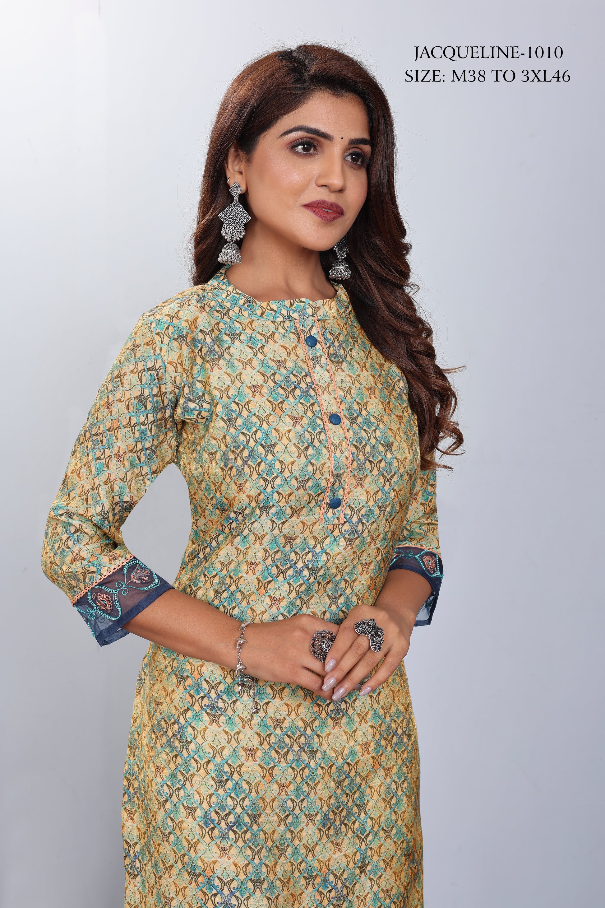 Natural Silk High Definition Digital Printed Kurtis With Subtle Jacquard Weaves Tissue Organza Kurti - jivora